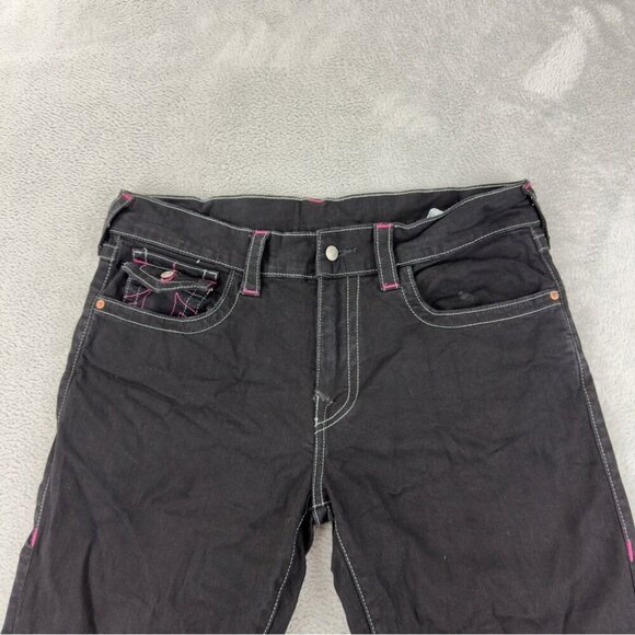 True Religion NWOT Ricky Flap SN 105712 Men's Size 35x33 Thick Pink Stitching - Picture 9 of 11